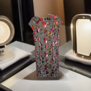 ECI New York Plaid Floral Print Dress – Size 10, Work to Evening Sheath